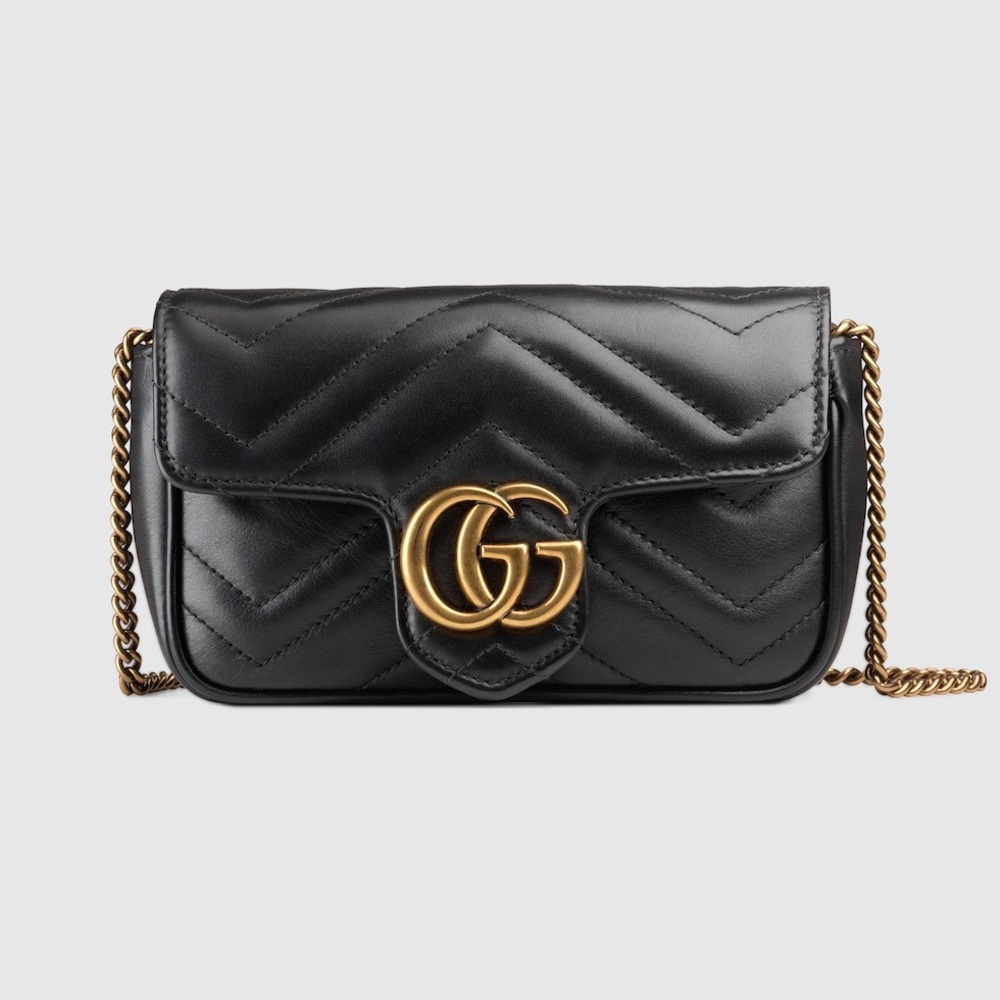Black GG MARMONT SUPER MINI BAG